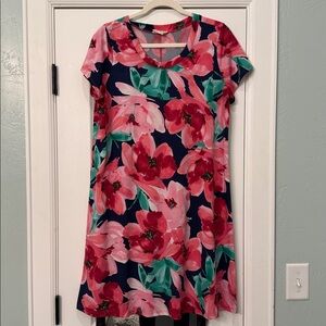 Floral Pink and Green Dress